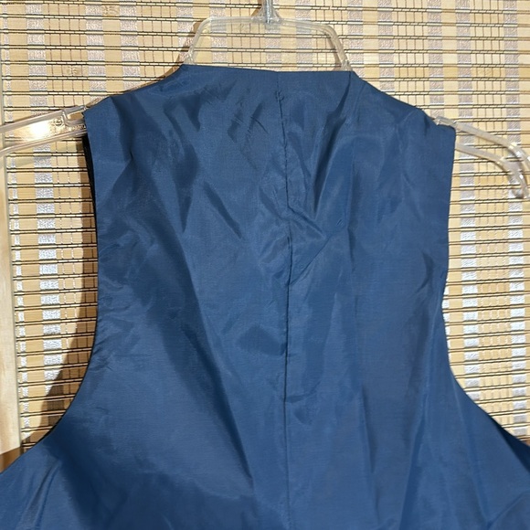 Vintage Men's Two Tone Blue Gray Pinstripe Career Suit Vest No Tags - Picture 9 of 13